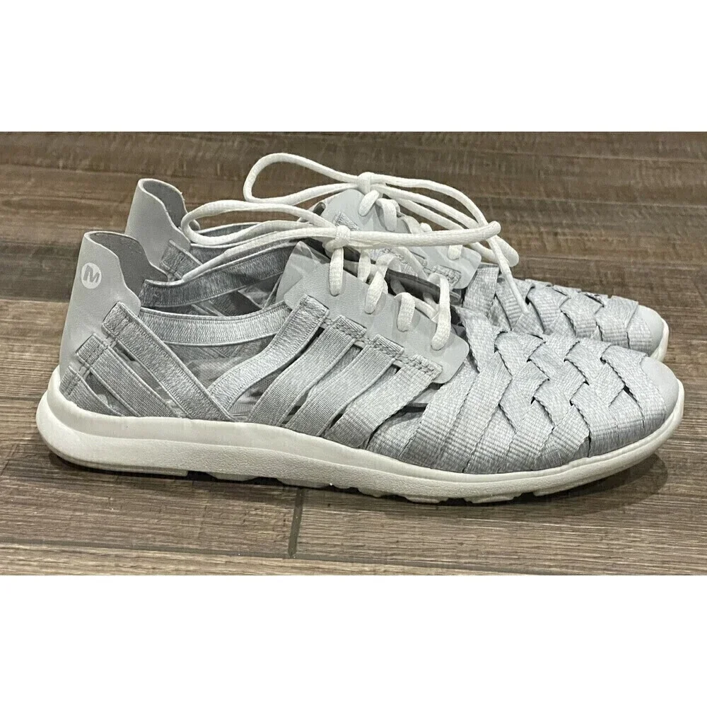 MERRELL Women's Weave Size 7 Lightweight Sneakers HIGH RISE Shoes Grey Sneakers